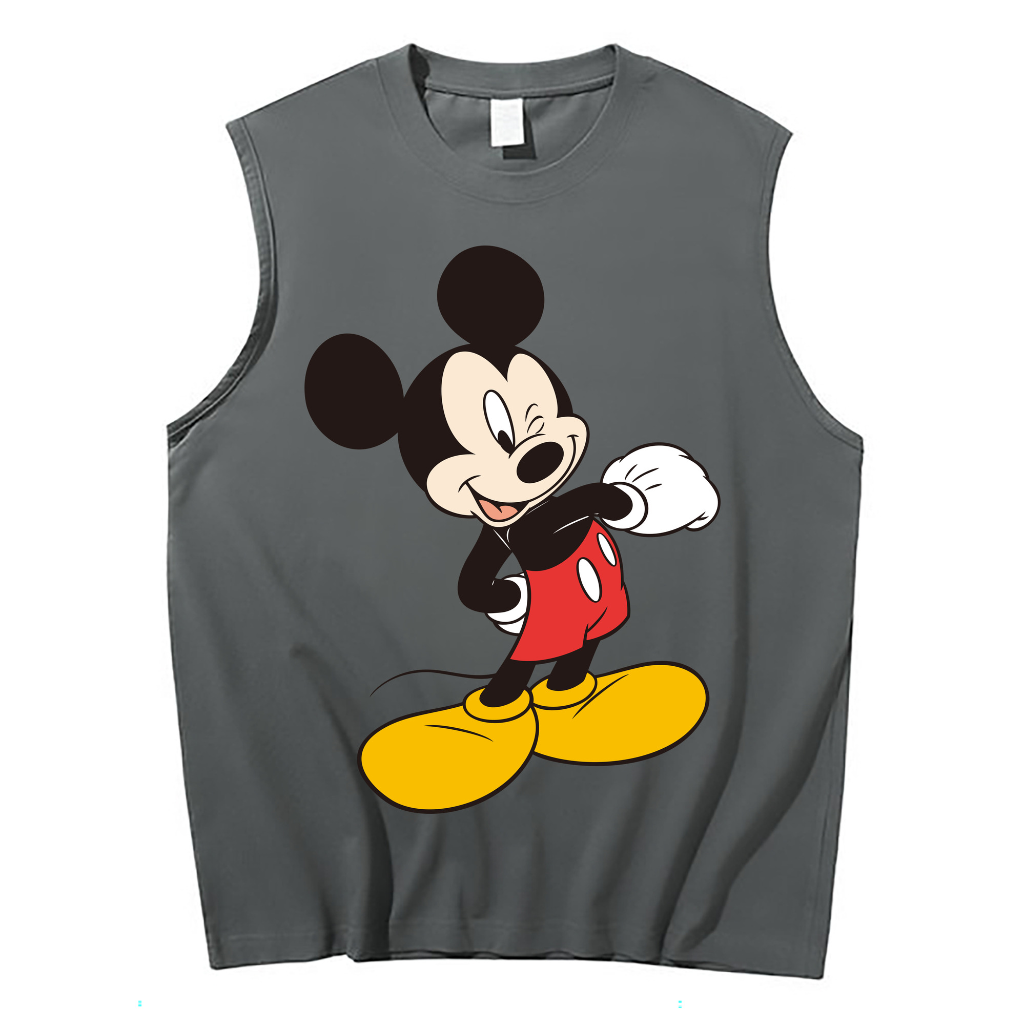 ミッキーマウス Mickey Mouse コットン100％タンクトップ（フロントプリント）